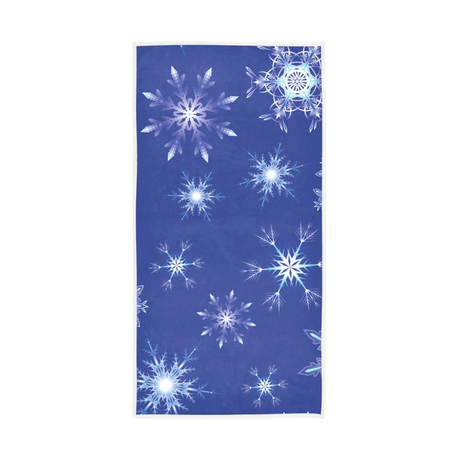 HUYGD Seamless Snowflakes Texture Towels for Facials, 15 x 30 Inches, Spa Towels for Bathroom Farmhouse Towels