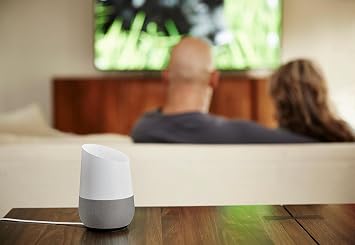Google Home Smart Speaker (South Korea Model) Voice-Controlled Wi-Fi Speaker Assistant, White/Slate, No US Plug, Adapter Needed, Works with Nest, Chromecast, Smart Home Audio Hub