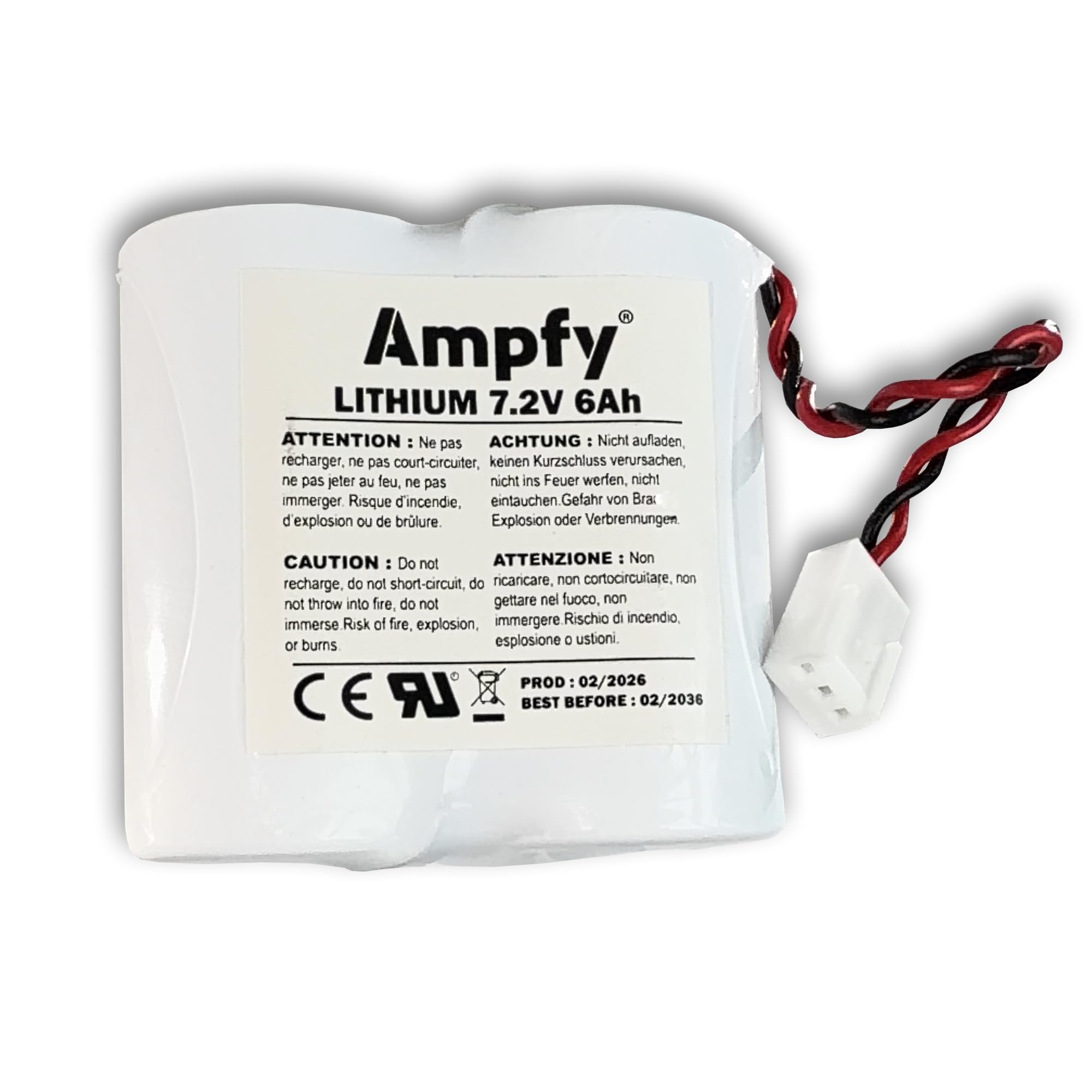 Pile Batterie BAT06 7.2V 6Ah 6000mAh | SIRÈNE Alarme Remplacement Compatible avec DAITEM BATLi06 / D8905 / MGL956428 / 2ER26500M / Li06 / LOGISTY / DP8415X / VP415X / DP8650F / DP14650F DP8515X ETC… - 1