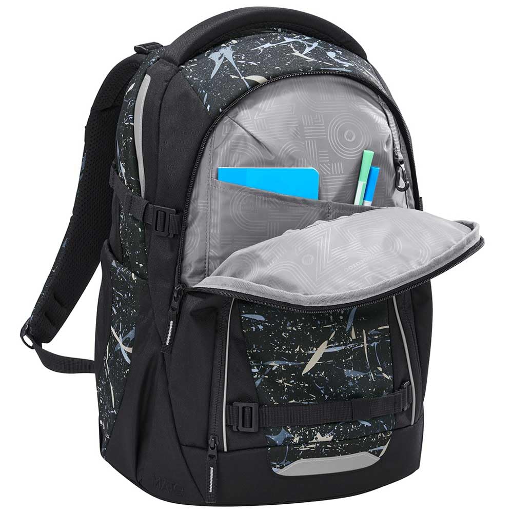 coocazoo MATE Schulranzen-Set 3tlg für Mädchen und Jungen ab der 4. Klasse mit Rucksack. Schlamperetui und Sportbeutel (Reflective Splash V2)