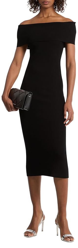 Michael Kors Women's Fold Over Midi Dress, Black, XXS at