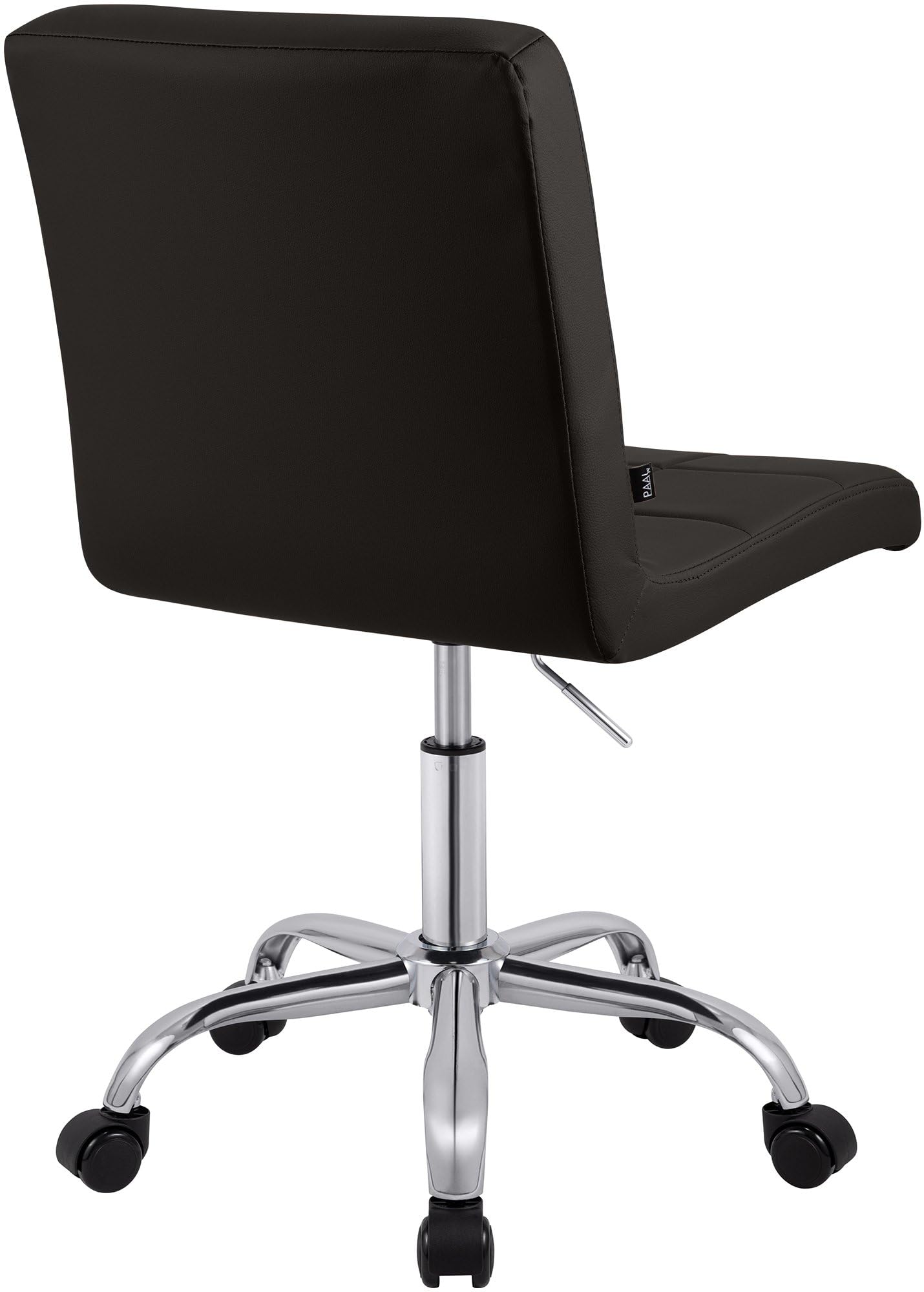 CLP Tabouret de Travail réglable en Hauteur avec Dossier et roulettes Darfield, Chaise Ergonomique pivotante 360°, supportant jusqu'à 150 kg, Couleur:Marron, Matériel:Similicuir