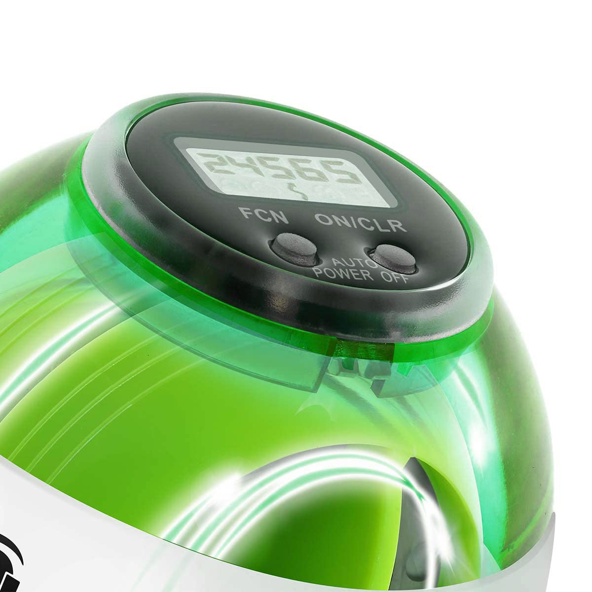 Powerball Max Green, gyroskopischer Handtrainer mit grünem Lichteffekt inkl. Drehzahlmesser, transparent-grün, das Original von Kernpower