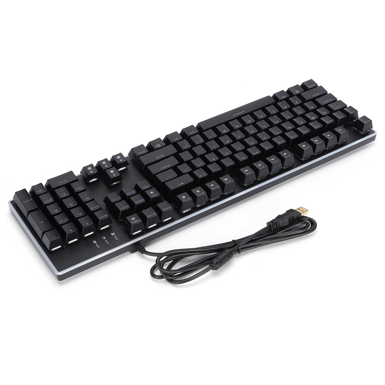 Przewodowa Klawiatura USB ze 104 Klawiszami, Zapewniająca Czysty Dźwięk i pyłoszczelną konstrukcję, Kolorowy System RGB, dla Graczy i Pracowników Biurowych