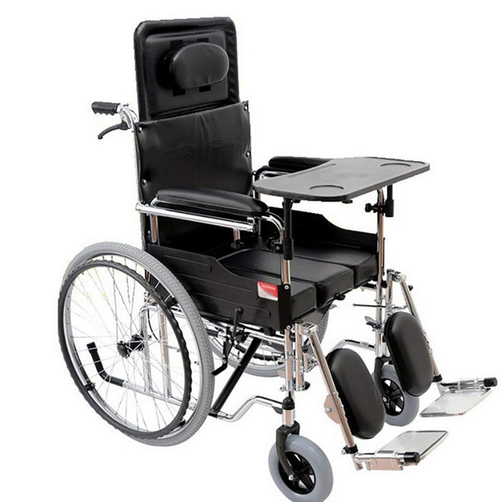Buy Folding Wheelchair, Seniors Half Lying Wheelchair High Back with