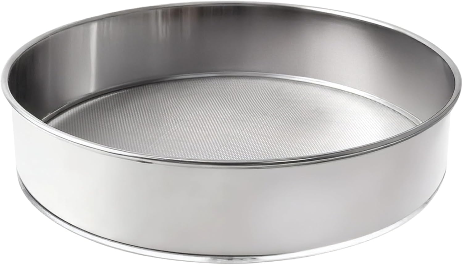 Single Layer Flour Sifter, 60 Mesh, Stainless Steel, 12 In / 30 Cm Diameter, Kitchen Strainer, Smooth Edges, Long-Lasting Design For Baking