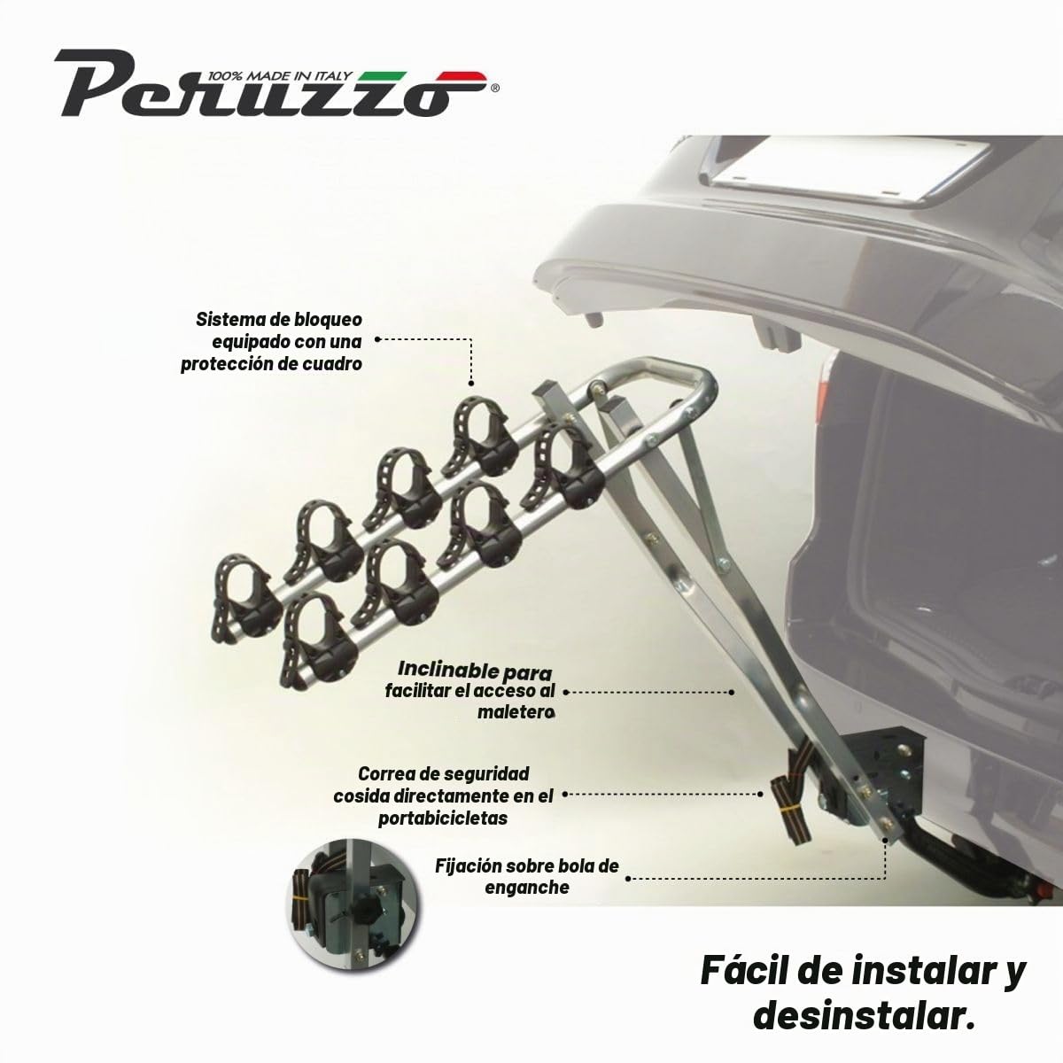 ETC ERR027 Deluxe 4 - Bastidor para bicicletas, Plateado
