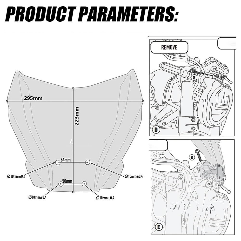 Parabrezza Per CB650R 19 20 Per CB1000R 18-20 Cupolino | Per CB 650 1000 R Accessori Moto Deflettori D'aria Parabrezza(Smoky gray)