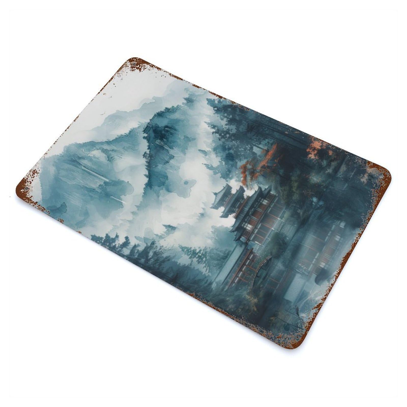 Japan Rusty Metal Tin Sign 11.8"x7.9", Industrial Home Decor for Garage, Pub Or Kitchen