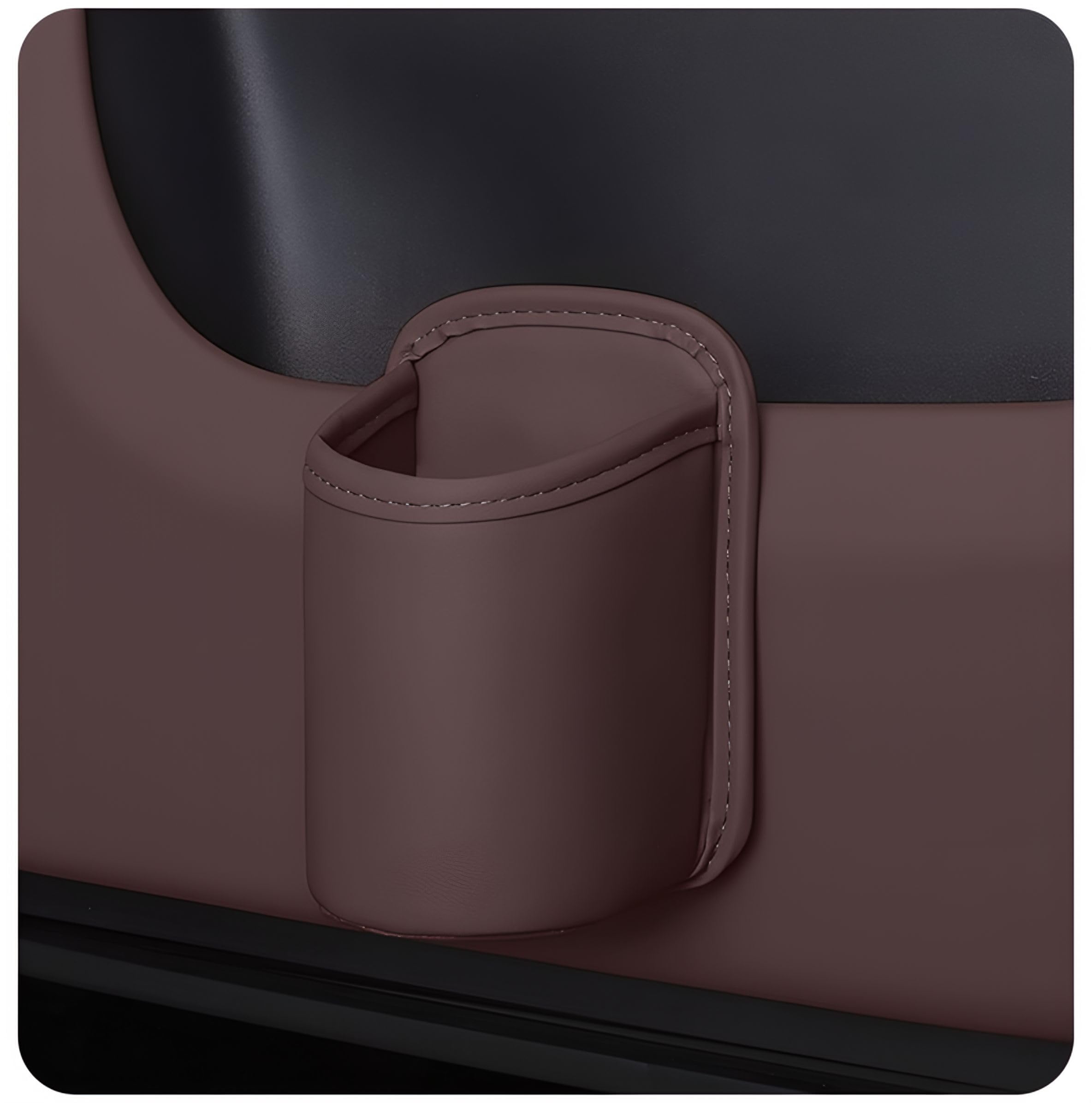 Wenineties Brown 2 Pcs Car Cup Holder Pu Leather For Toyota Auris Aygo Aygo X C-Hr Corolla Corolla Cross Hilux, Door Hanging Storage Organiser Waterproof Interior Drink Mount Bracket,