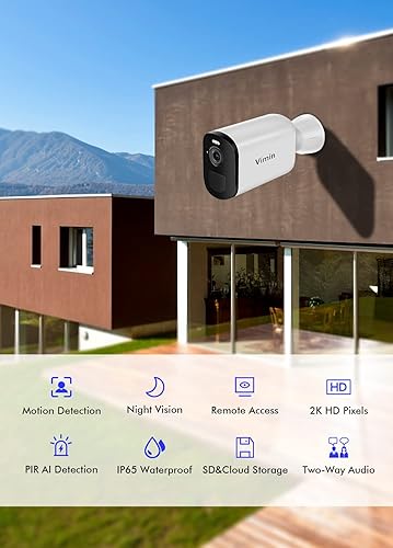 Miniatura 6 de Cámara inalámbrica de seguridad para exteriores, cámara de vigilancia doméstica WiFi 2K HD, detección de movimiento AI PIR, visión nocturna a color,