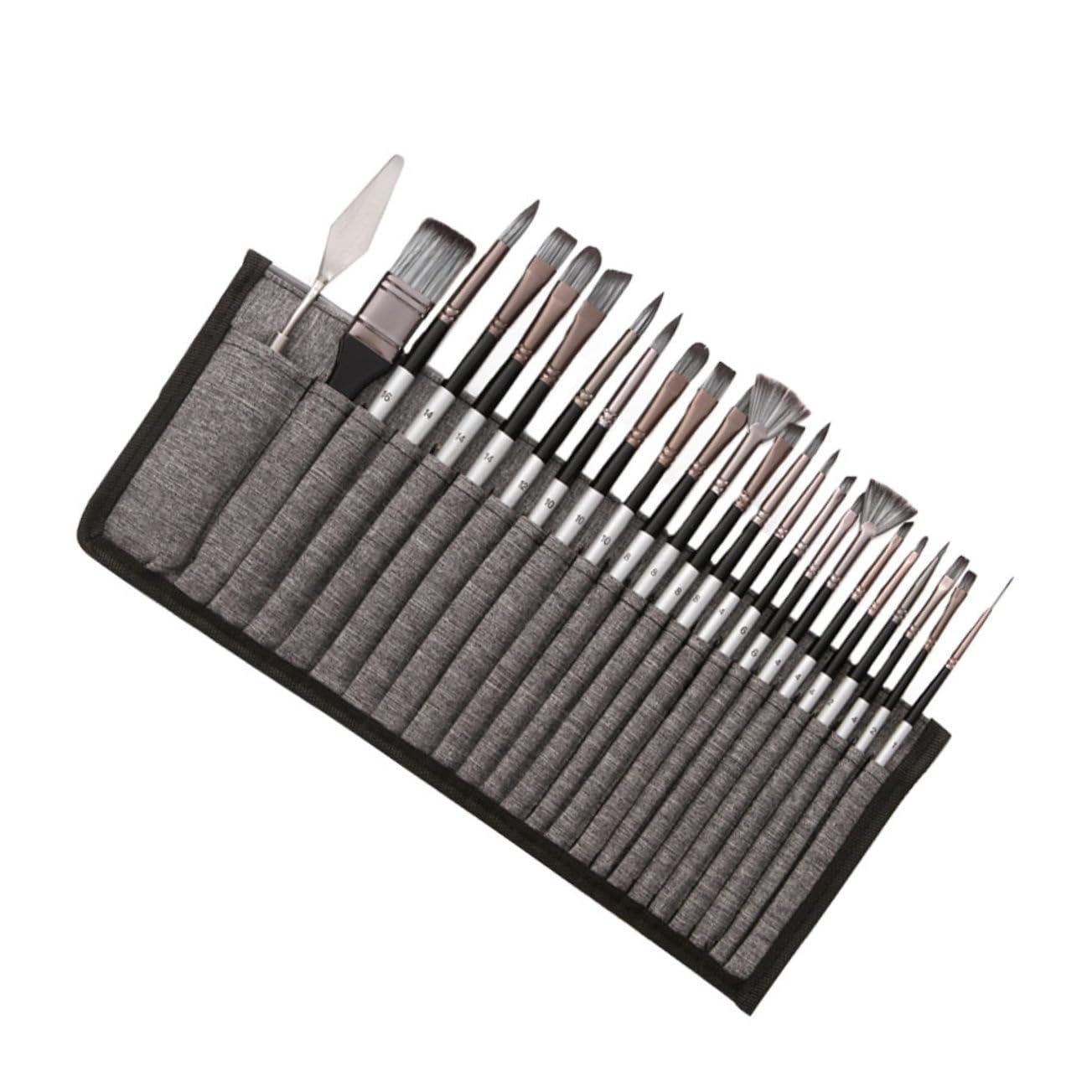 24piezas Pinceles para Dibujo con Pinceles de Nailon para Pintura Acuarela Óleo y Bolsa para Estudiantes y Pintura de Estudiante