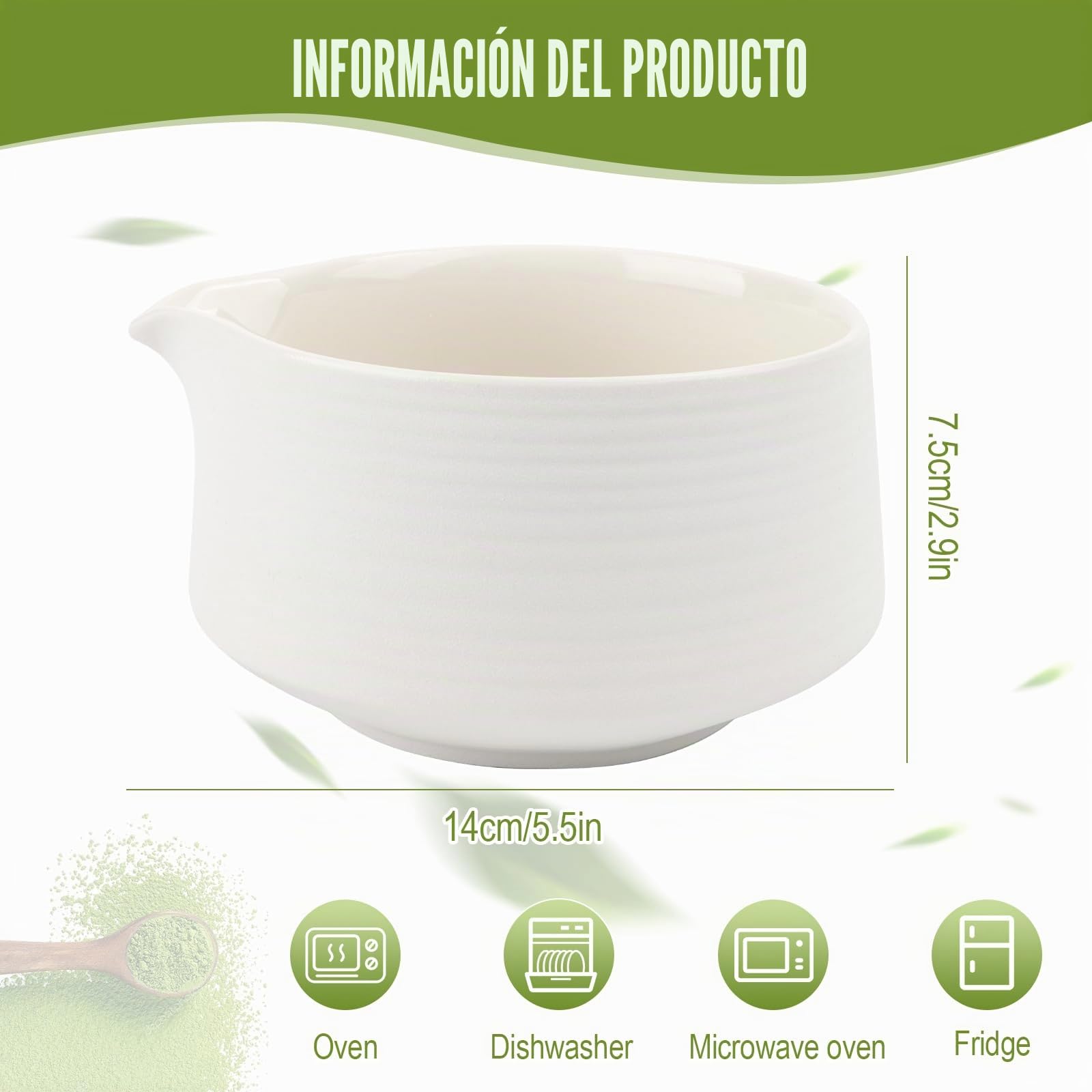 Cuenco Te Matcha, Matcha Kit Con Vertedor Utensilios De Té Tradicional Japonesa Para Té Cuencos Ceramica Matcha Bowl Hecho a Mano Matcha Latte