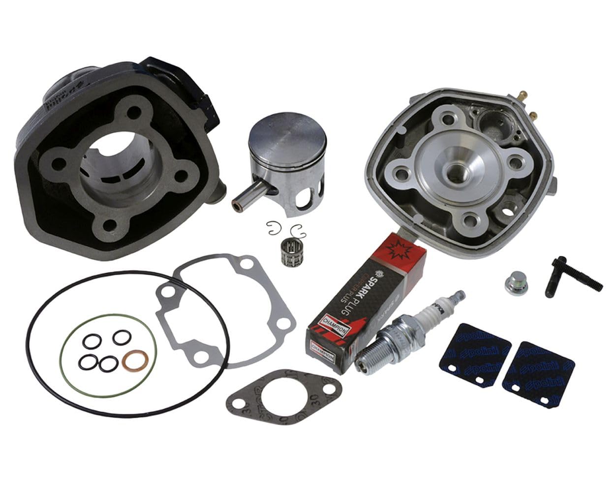 Kit cylindre 70 cc POLINI Corsa Racing pour Malaguti F15 Firefox 50 cc, MBK Mach G, Nitro, naked | Sport en fonte grise, 70 centimètres cubes, alésage 47mm, axe de piston 10 mm; compatible avec MBK Mach G 50, Nitro 50, Naked