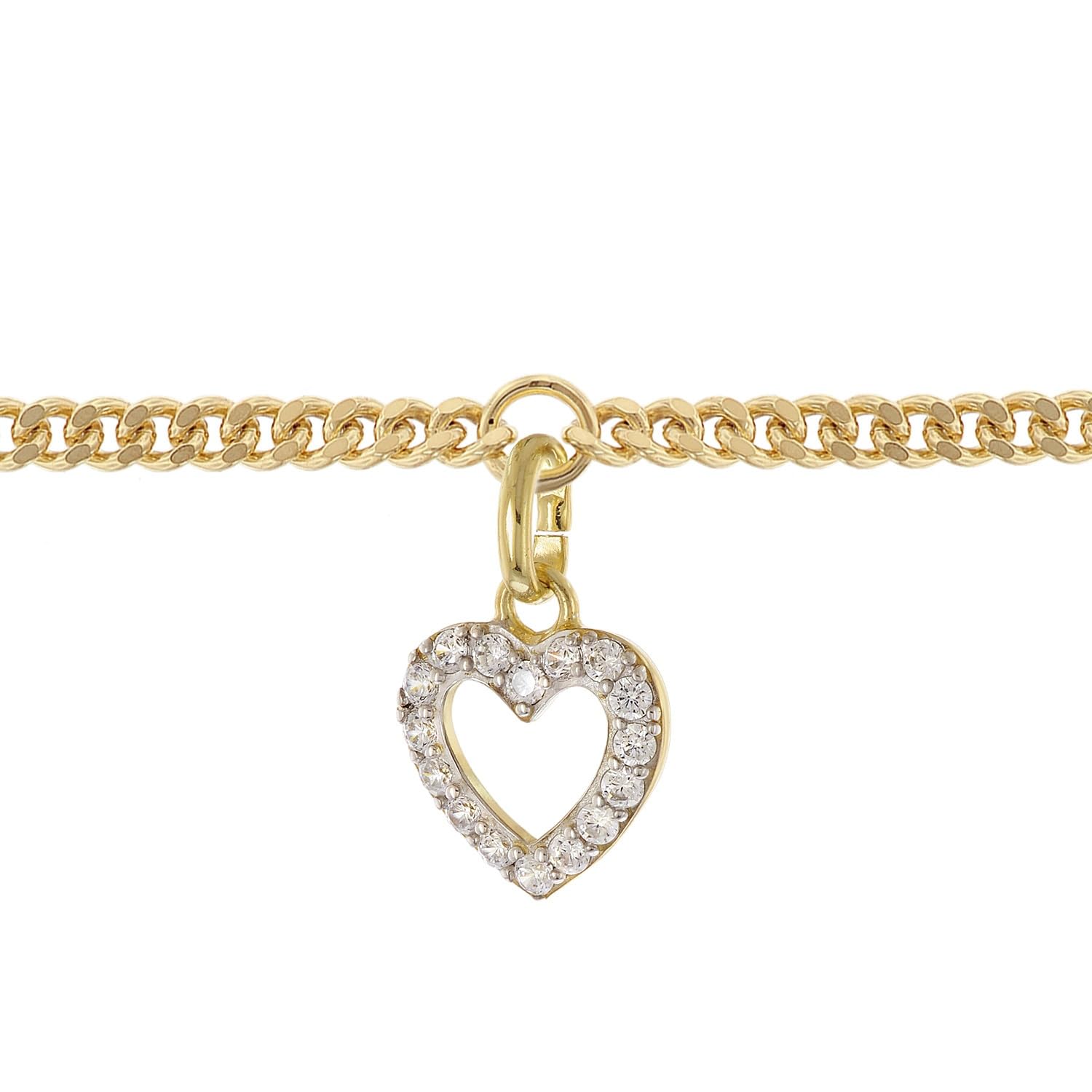 trendor Mädchen-Armband mit Herz 925 Silber Vergoldet Zirkonia 21664