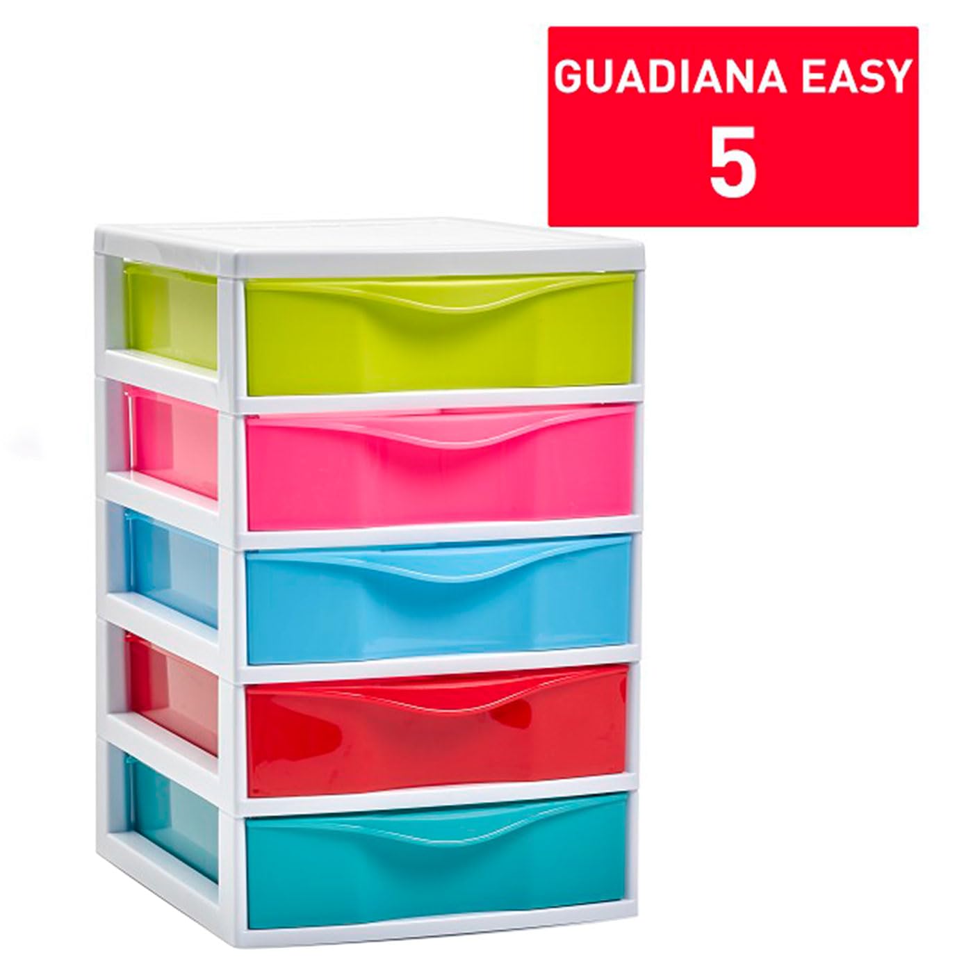 Tradineur - Cassettiera in plastica, da tavolo, 3 cassetti, 17 x 13,5 x 17 cm, modello Turia, effetto vimini, torre portaoggetti multiuso, organizer ausiliario, scrivania, bagno, ufficio, colore