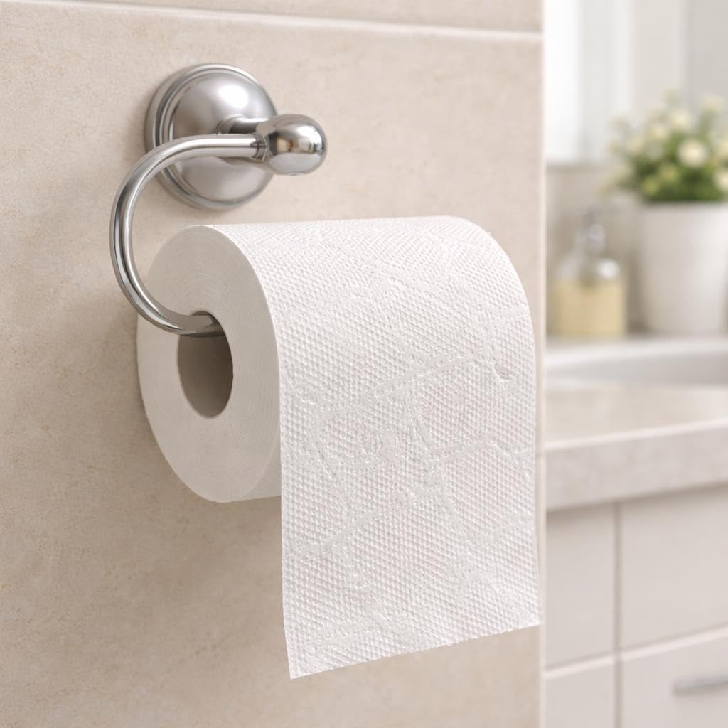 Toilet Tissue – 100% Virgin Wood Pulp, Strong & Absorbent. 48 Roll, 12000 Sheets