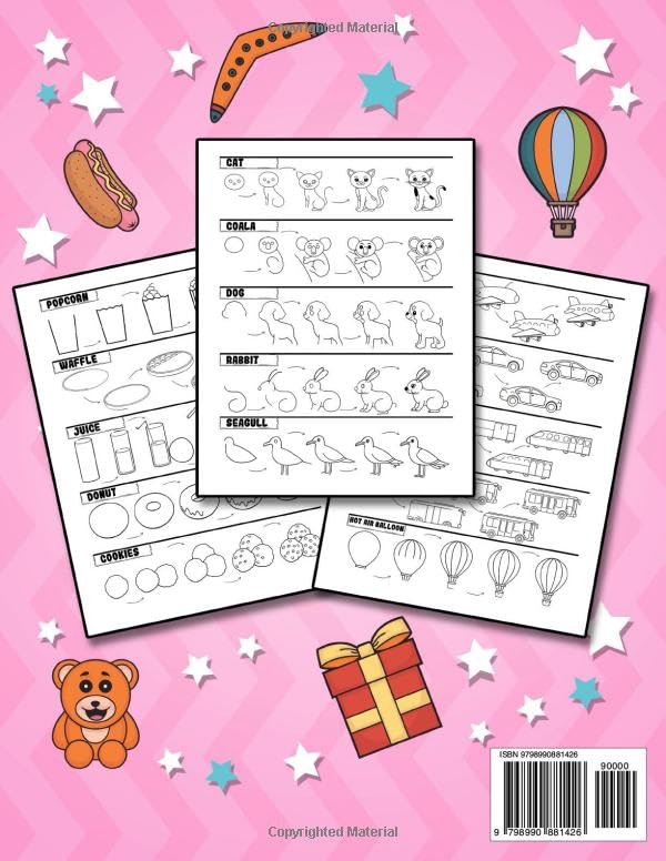 How To Draw Adorable And Easy: 500 Drawings Of Animals, Cars, Food, Gifts And Cute Stuff For Kids (Cute Gift For Kids) image 3