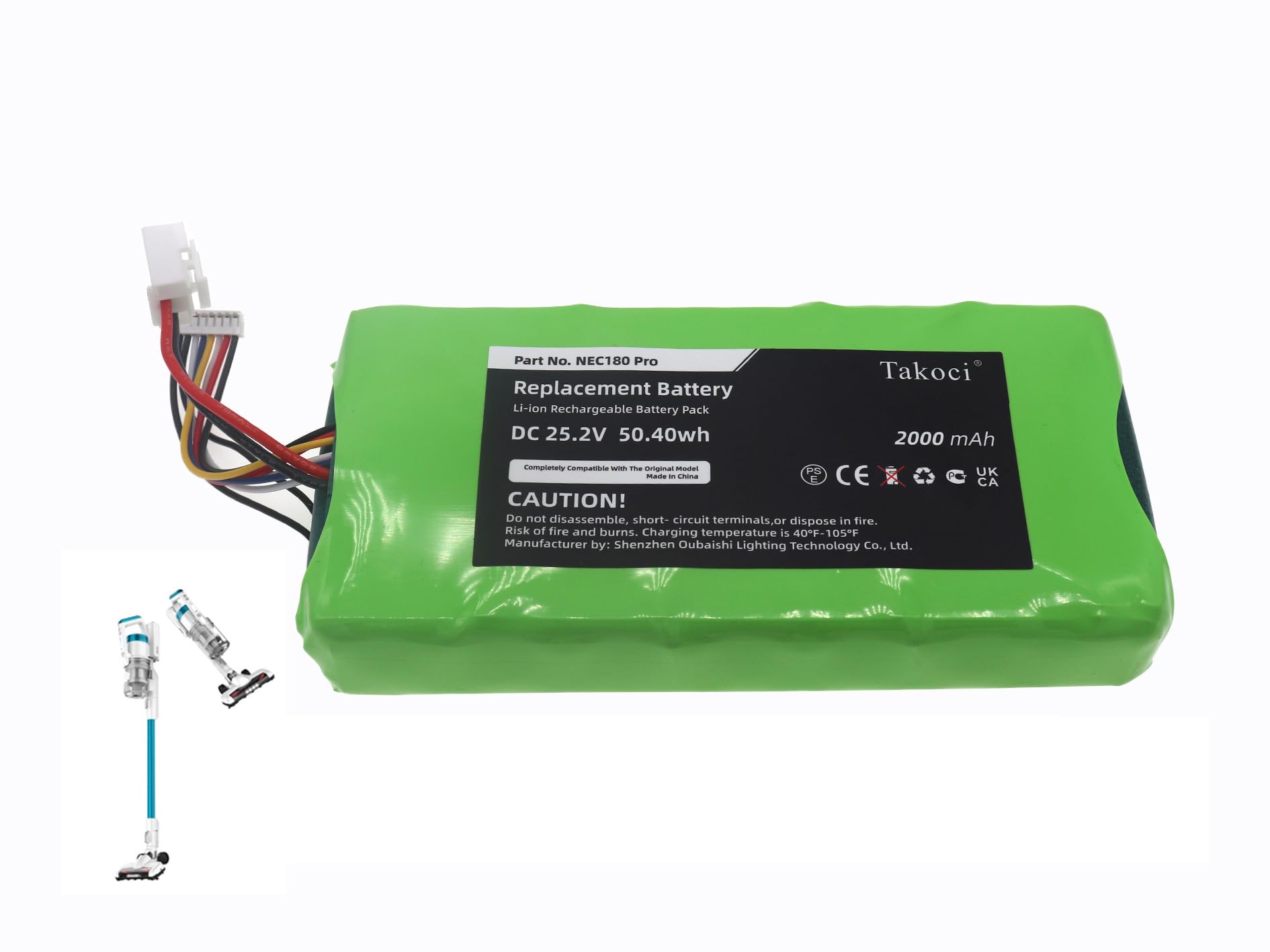 Ersatzakku für Eureka NEC180 ProBP25220F 25,2 V 2000 mAh