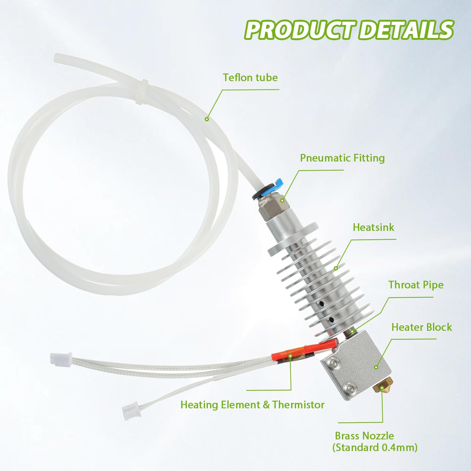 Zestaw hotend Vyper drukarka 3D z 1 silikonowymi skarpetami i 2 dyszami 0,4 mm do Vyper, Kobra Max, Kobra Plus