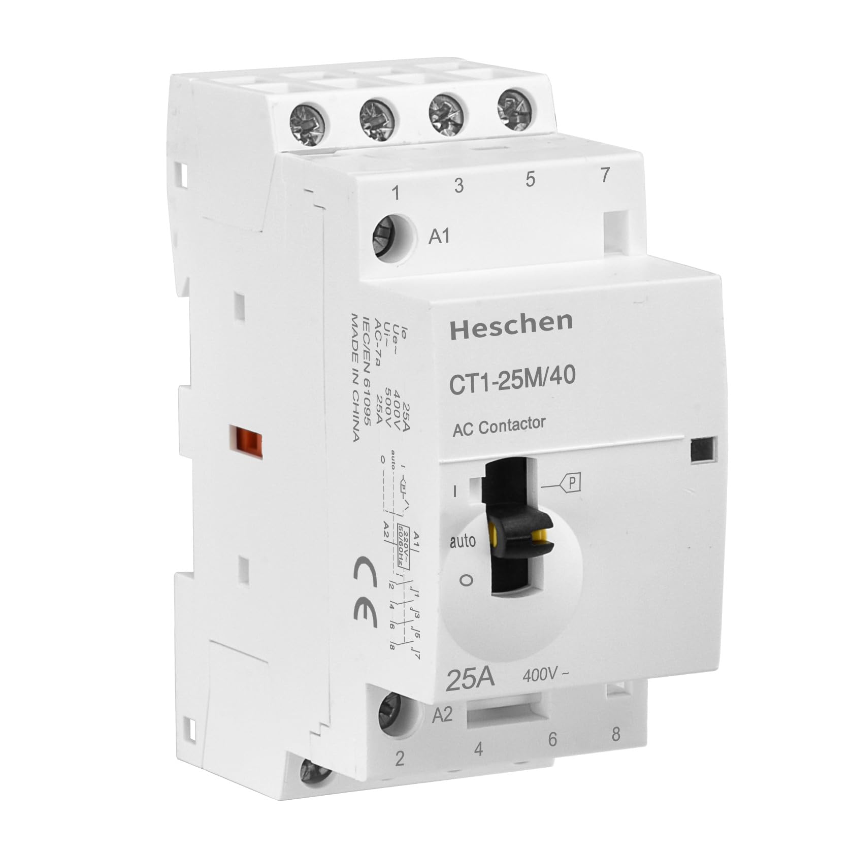 Heschen CT1-25M/40 Modular AC Contactor, front-side view