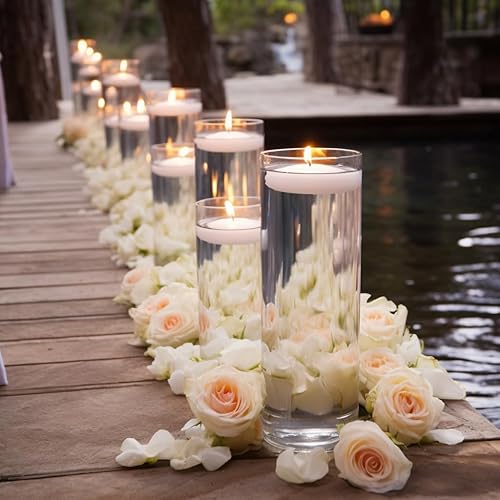 Miniatura 7 de 3 inch White Floating Candles, 48 Packs Unscented Floating Candles for Centerpieces-10 Hours Burn Time-3 Floating Tealight Candles for Cylinder
