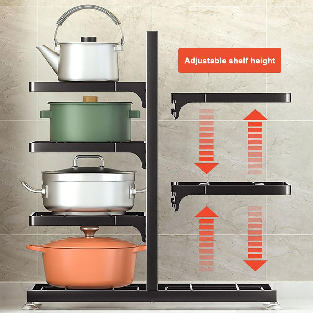 Organizzatore per pentole e padelle a 8 Livelli per sotto Mobile | Scaffale da Cucina per Stoviglie con Piani Rimovibili, Organizzatore per Mobili da Cucina Adatto ad Articoli di Cottura