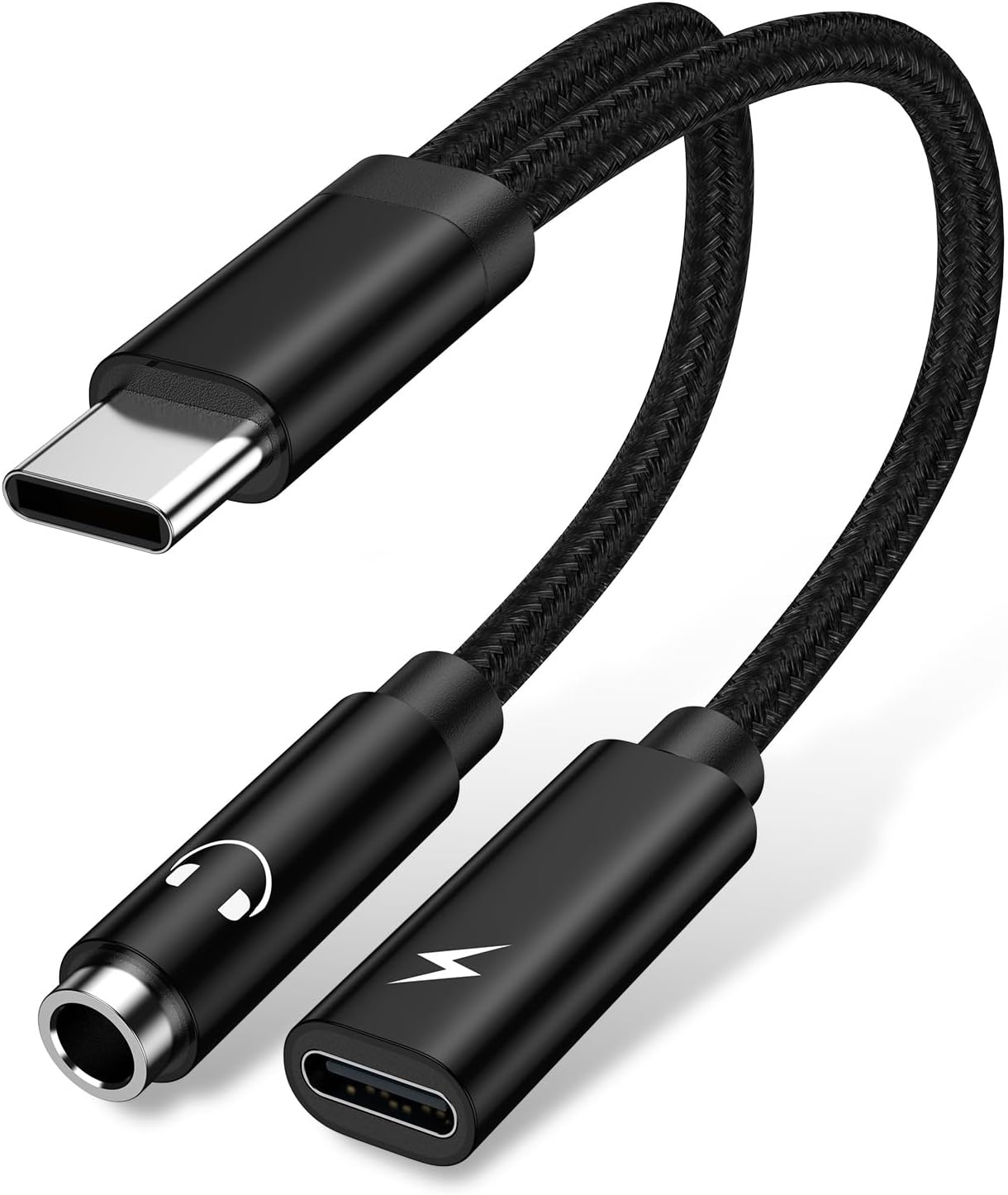 USB C to 3.5mm Samsung Headphone Adapter and Fast Charger Cable, 2 in 1 Type C 60W