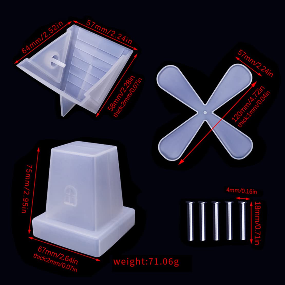 DeryArcle Rotating Windmill Resin Mould Pinwheel Epoxy Silicone Moulds 3D Crystal Ornament Casting Mold for DIY Crafts Home Garden Desktop Decoration - Image 3