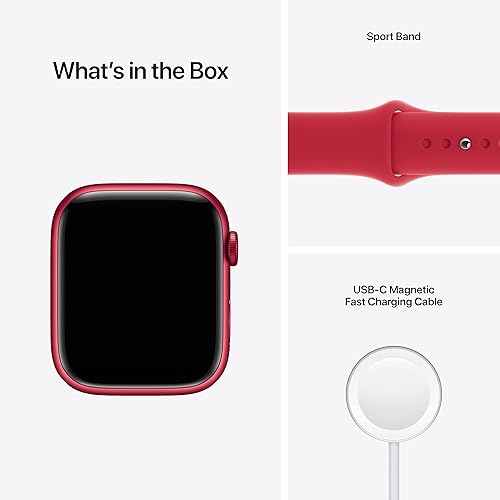 Miniatura 5 de Apple Watch Series 7 (GPS, 1.772 in) - (Producto) Caja de aluminio roja con (Producto) Banda deportiva roja (Renovado)
