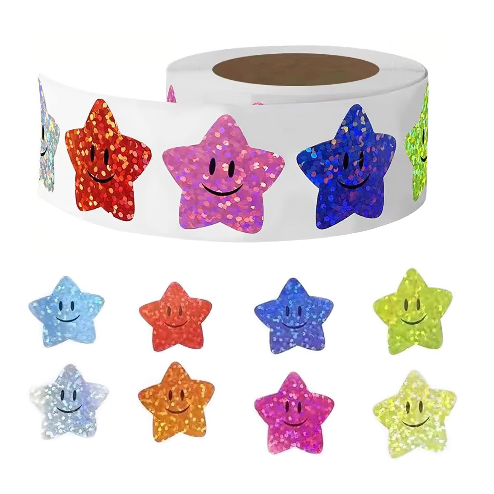 500pcs Shiny Smile Star Stickers, for Teachers Reward Supplies Crafts, Scrapbooking