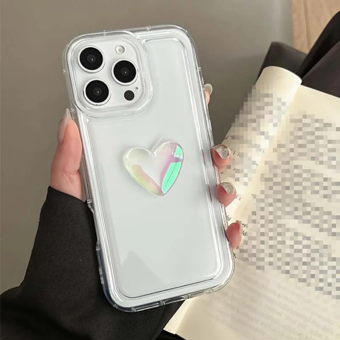 Coque cœur Galaxy A55 silicone transparent pour photos stylées