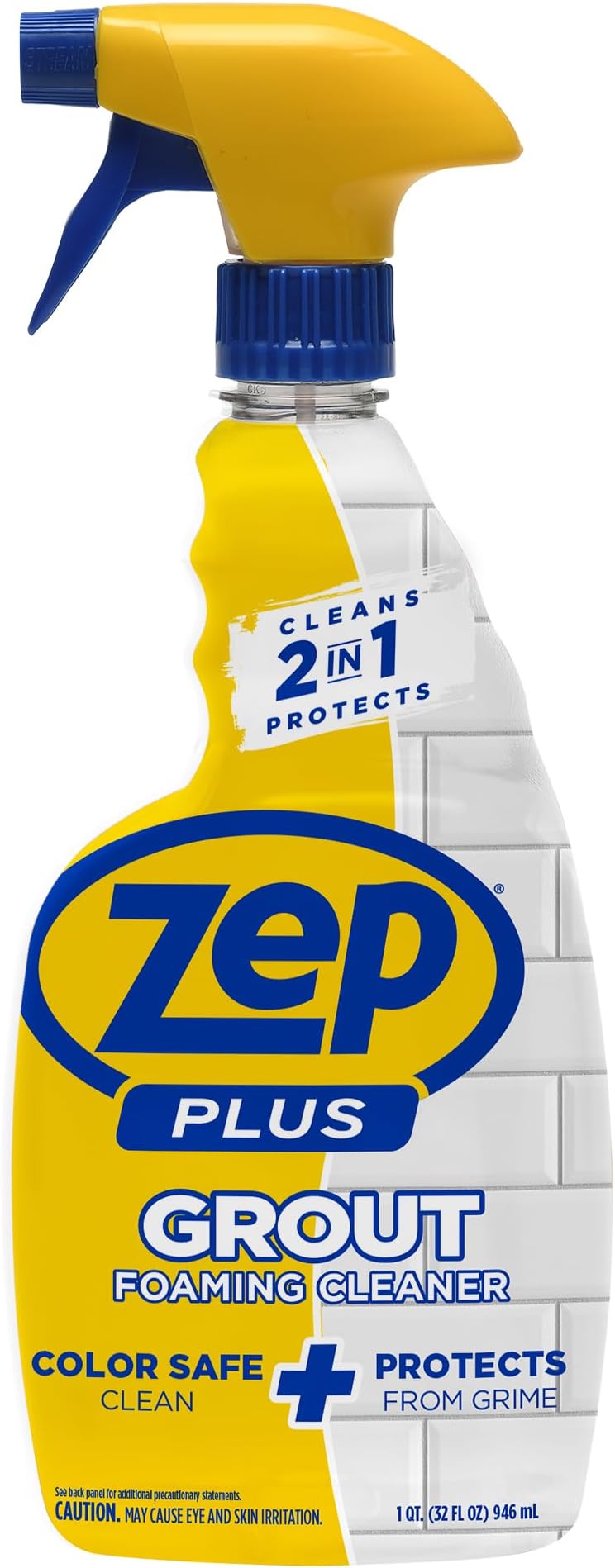 Zep Plus Grout Foaming Cleaner - 32 Fl OZ - R54212-2-in-1 benefits clean while protecting grout from water, dirt and grime