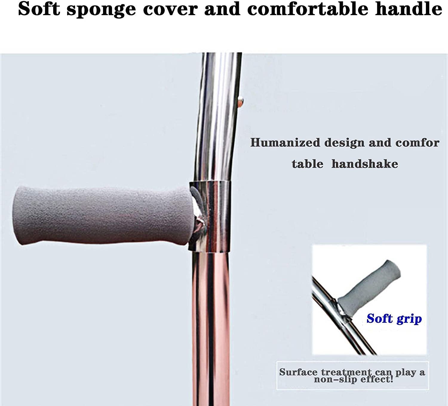 kule przedramienne, Wygodny uchwyt - aluminiowe kule ortopedyczne dla dorosłych, prześwit 72 cm-95 cm, 2 szt., lekka kula ortopedyczna