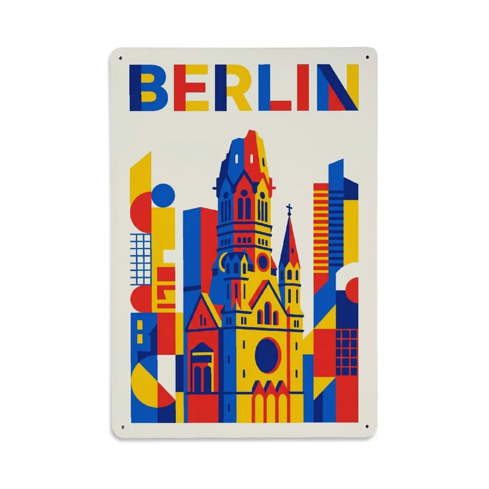 Gead 8X12inch Style Vintage Travel Berlin Germany Refinement Metal Tin Sign