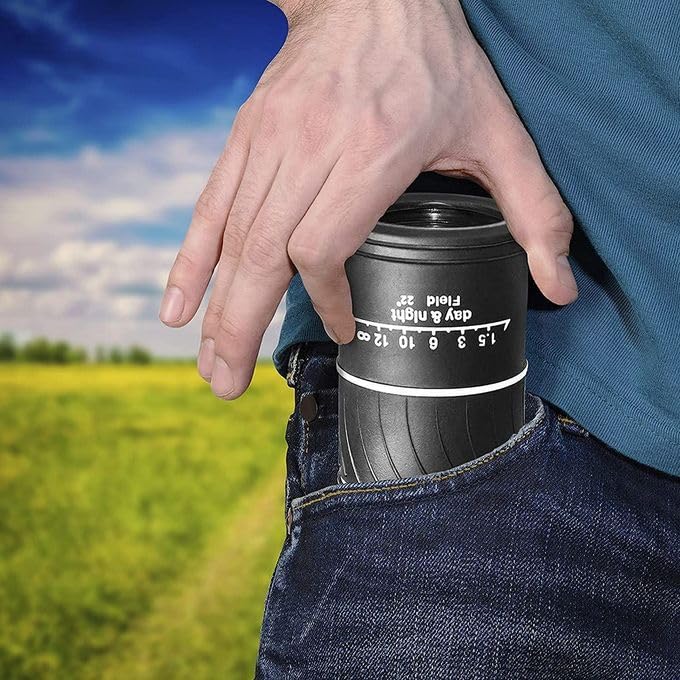 Image of BushnailPro 16 x 52 Monocular with 10x Zoom BAK4 Lens Manual Focus for Bird Watching, Trekking Outdoor Activities with Travel Pouch, Laniyard & Cleaning Cloth