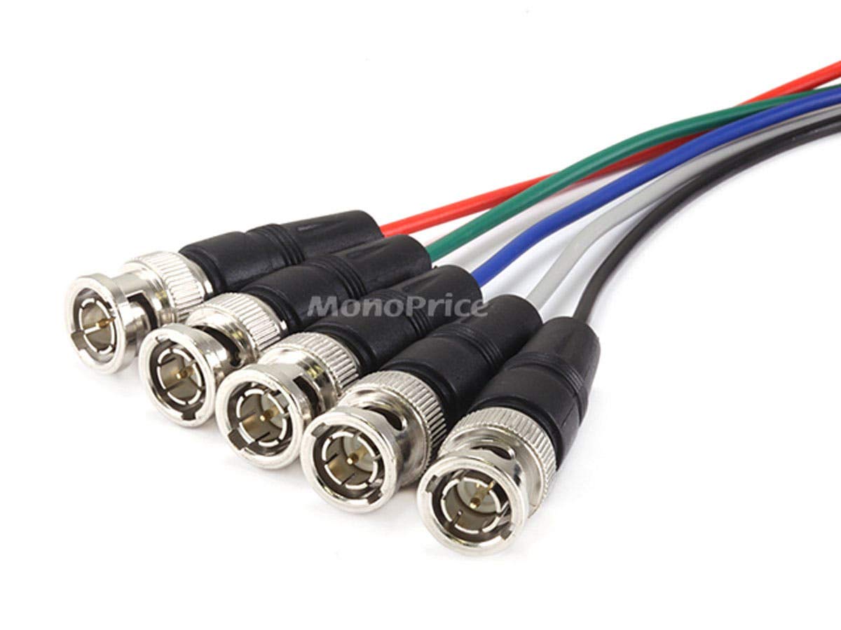 Cable VGA A 5 BNC De 1.5 M: Conector Chapado En Oro, Para Monitores Y Proyectores De Alta Resolución