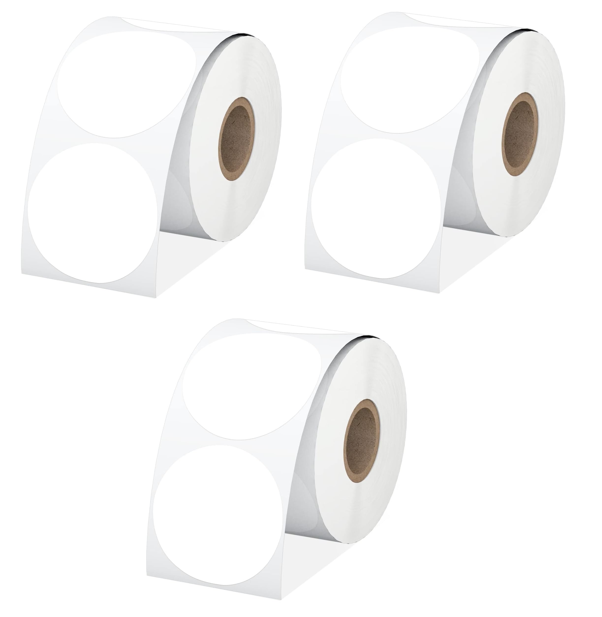 Sponsored Ad - True-Ally 2" White Circle Direct Thermal Labels, Self-Adhesive 50mm Round Direct Thermal Stickers, Multi-Purpose Roll Sticker Labels for DIY Logo Brand Design, QR Code, Name Tag (Pack of 3)
