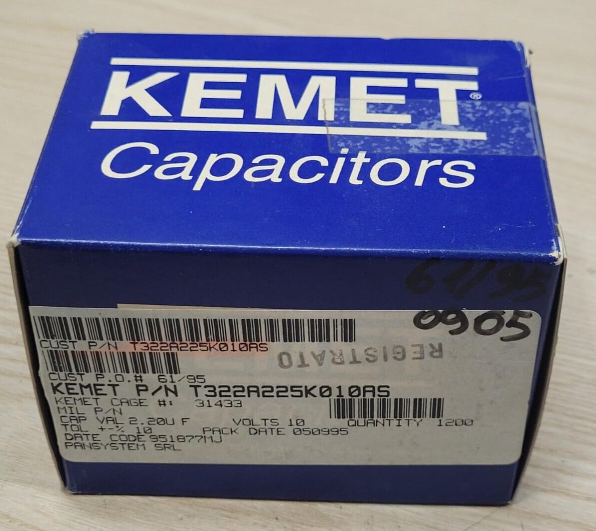 (1 PC) T322A225K010AS KEMET Compatible with CAP TANT 2.2UF 10% 10V AXIAL