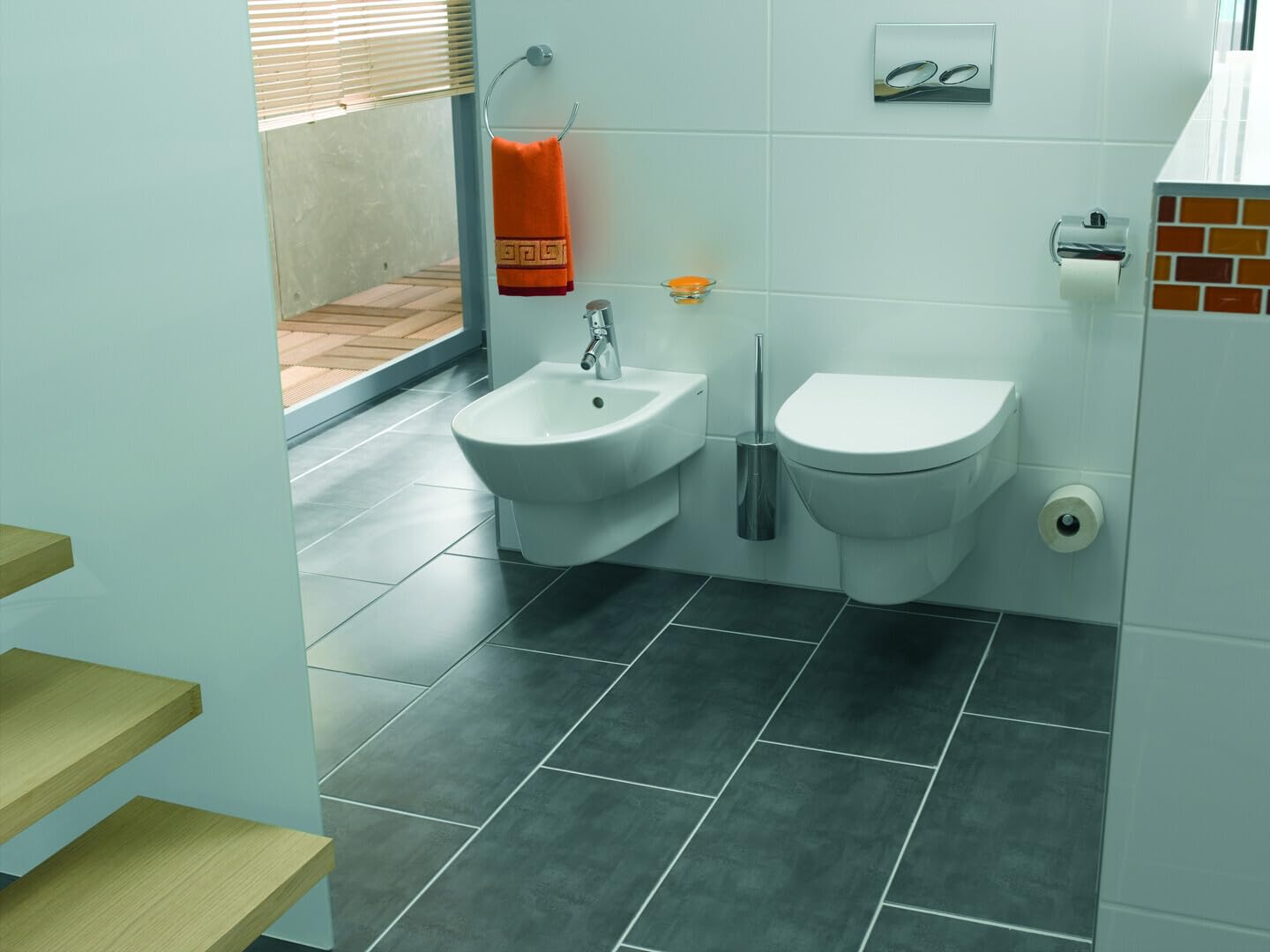 emco roundo 2 Porte-Papier avec Couvercle, chromé, 450000100