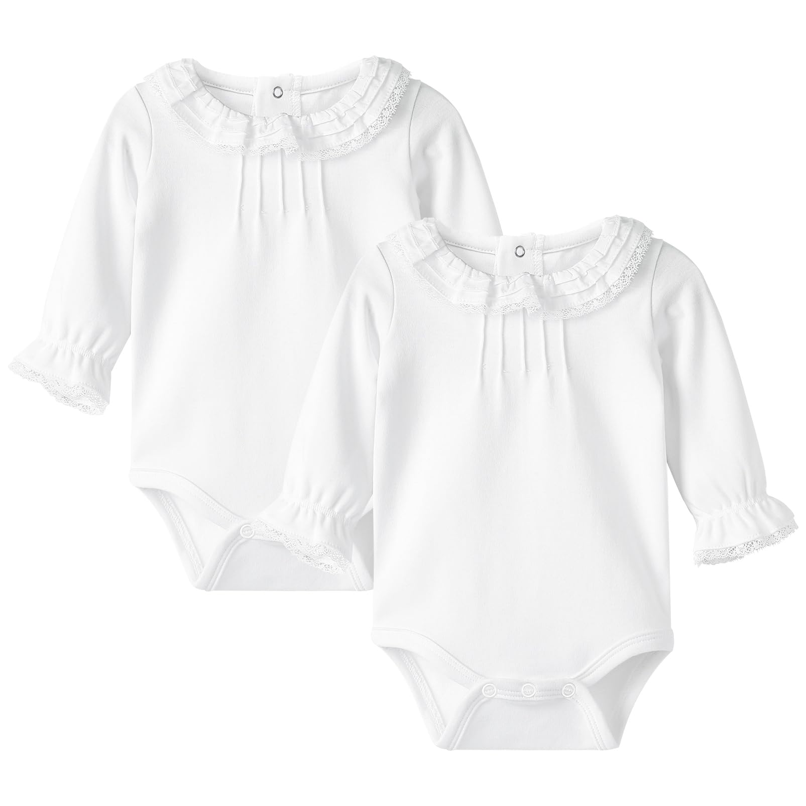 pureborn Baby Girls Boys 2-Pack Bodysuit One-Piece Romper 0-24 Months