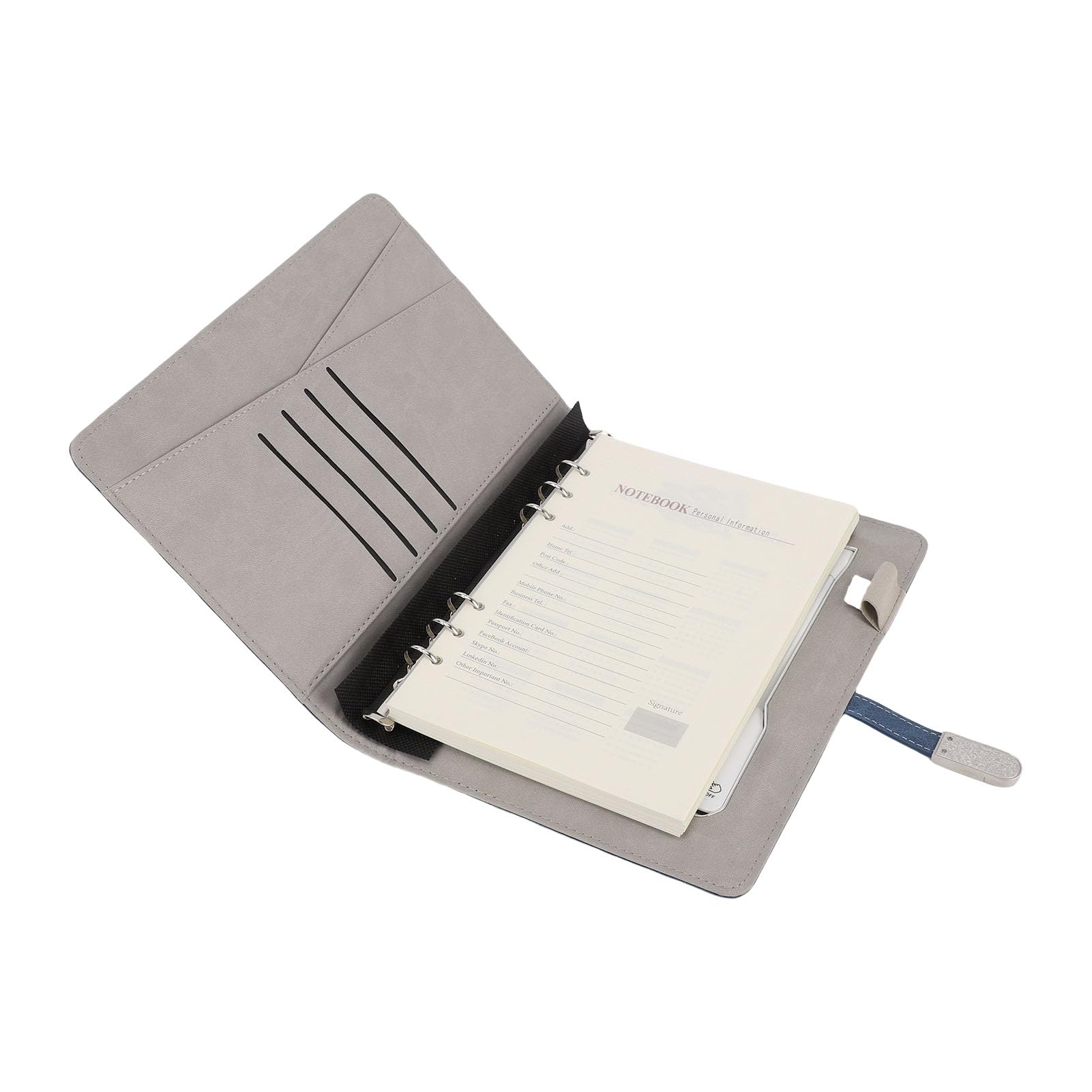 Notebook con Ricarica Wireless con Batteria da 8000 MAh, Disco di Memoria da 16 GB e Luce Notturna, 160 Pagine di Carta a Righe Universitari per Ufficio, Scuola e Apprendimento
