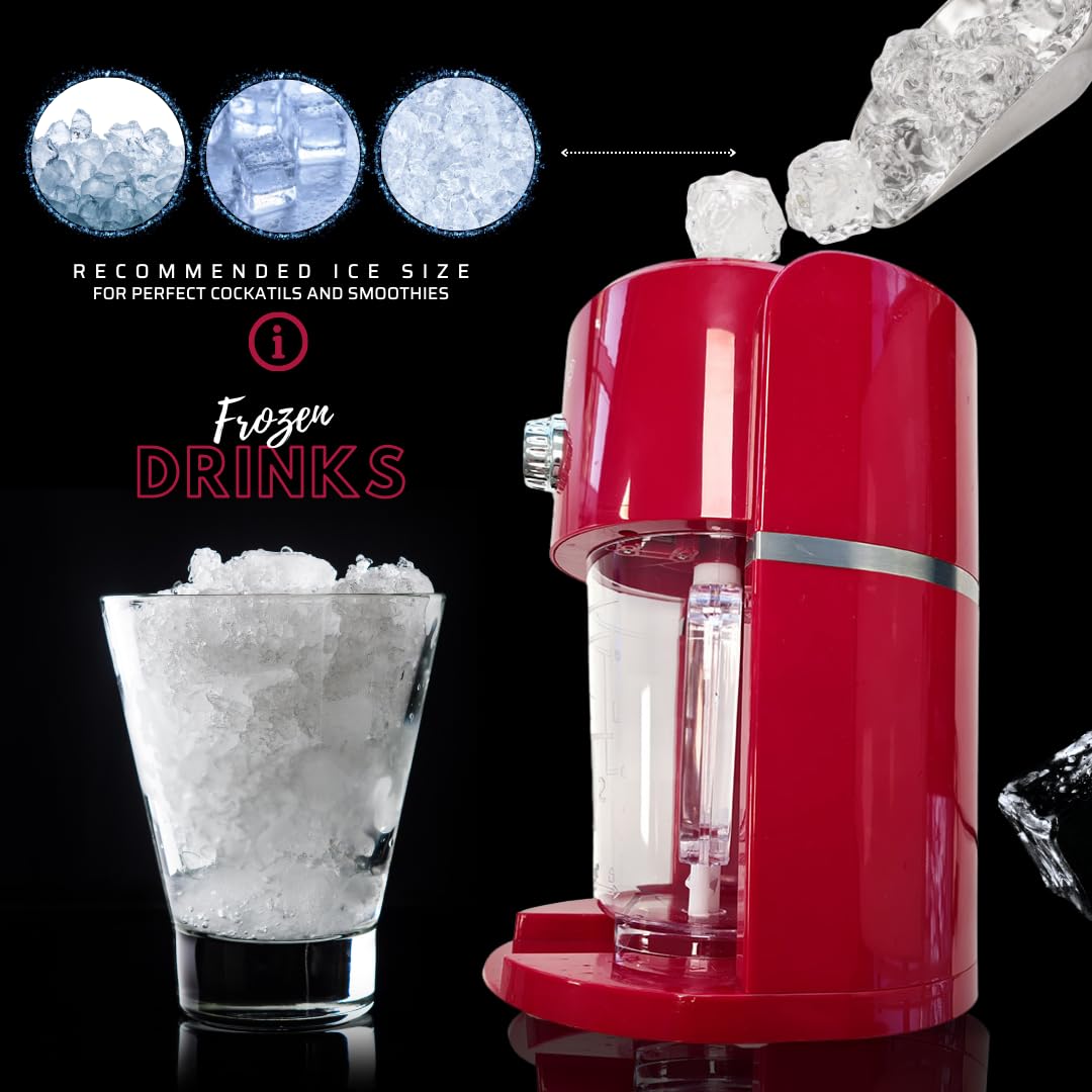 Tritaghiaccio Elettrico Frozen Drinks, Lama in Acciaio Inox, Capacità 1.1L Granita, Cocktail, Bevande Fredde, Combinati, Yogurt Ghiacciato, 30W