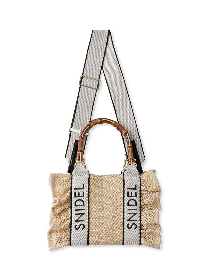 Amazon | [スナイデル] フリルナチュラルロゴバンブーバッグ  