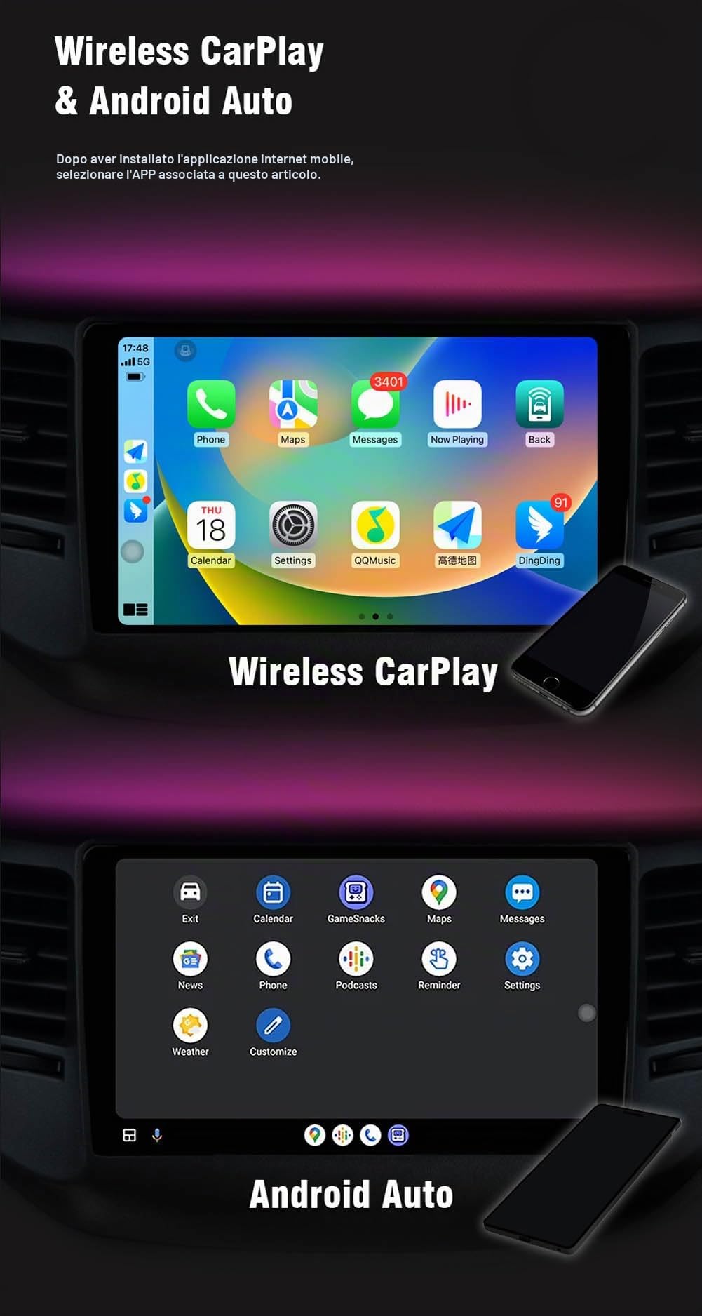 Autoradio da 7" per Renault Scenic 3, Renault Grand Scénic III 2009-2016, con guida a sinistra e destra, Android 15 Carplay, navigatore, radio, lettore video multimediale, touch screen, Bluetooth, GPS