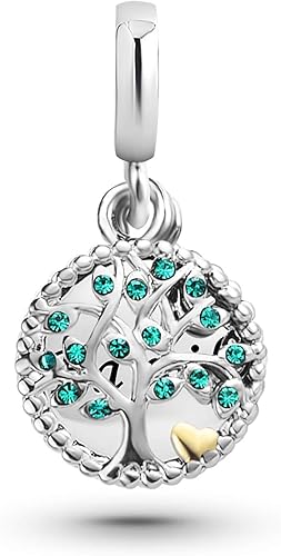 Miniatura 4 de TGLS Dijes de árbol de la vida familiar para abuela, mamá, hija, hermana, esposa, familia, cuentas de corazón dorado compatibles con pulseras Pandora