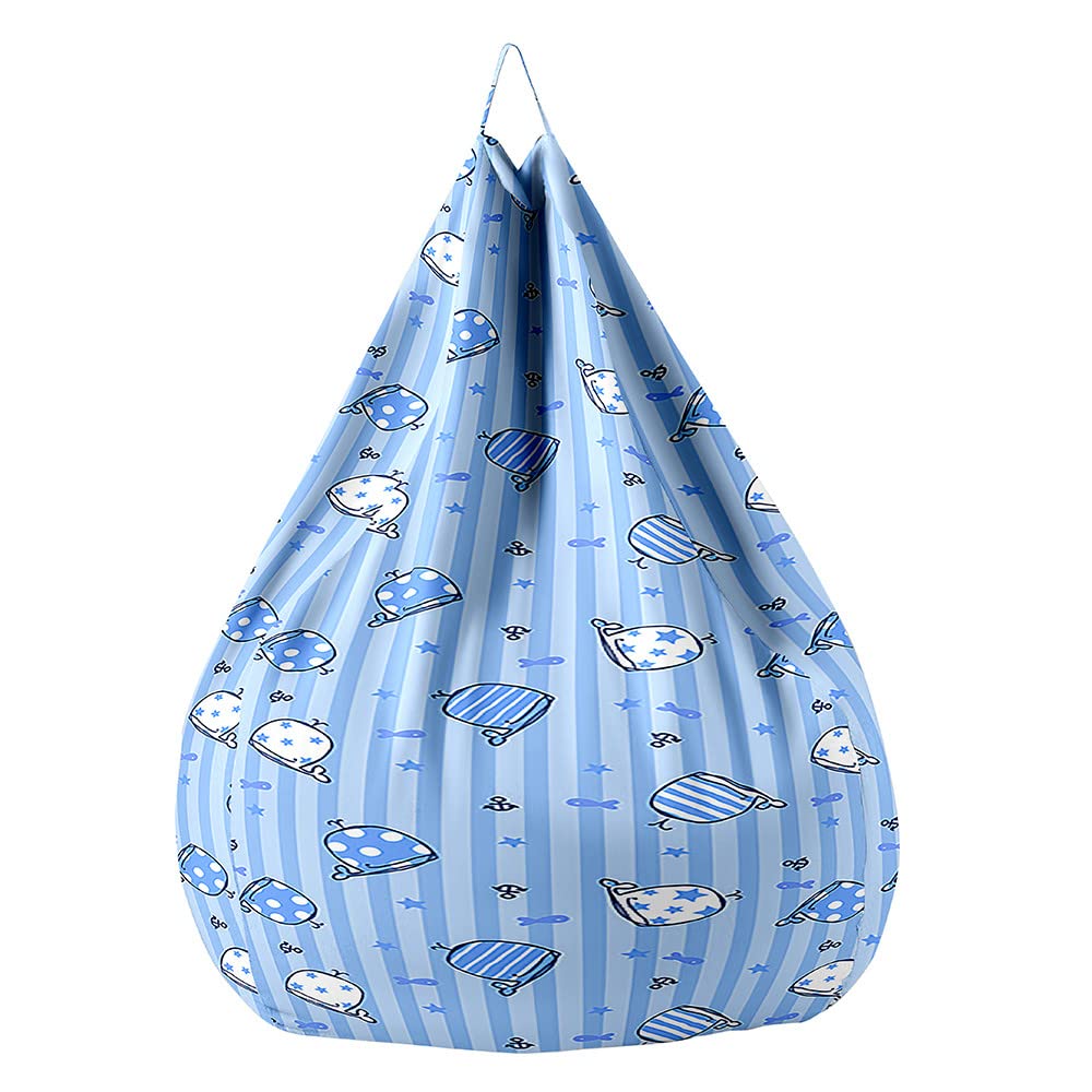 Highdi Sac Rangement Peluche Enfants, House Pouf Poire Exterieur Pliable Portable Chaise de Sac de Haricots Pouf Toile Sac Rangement Jouets avec Fermeture Éclair (70X80CM,Planète 5