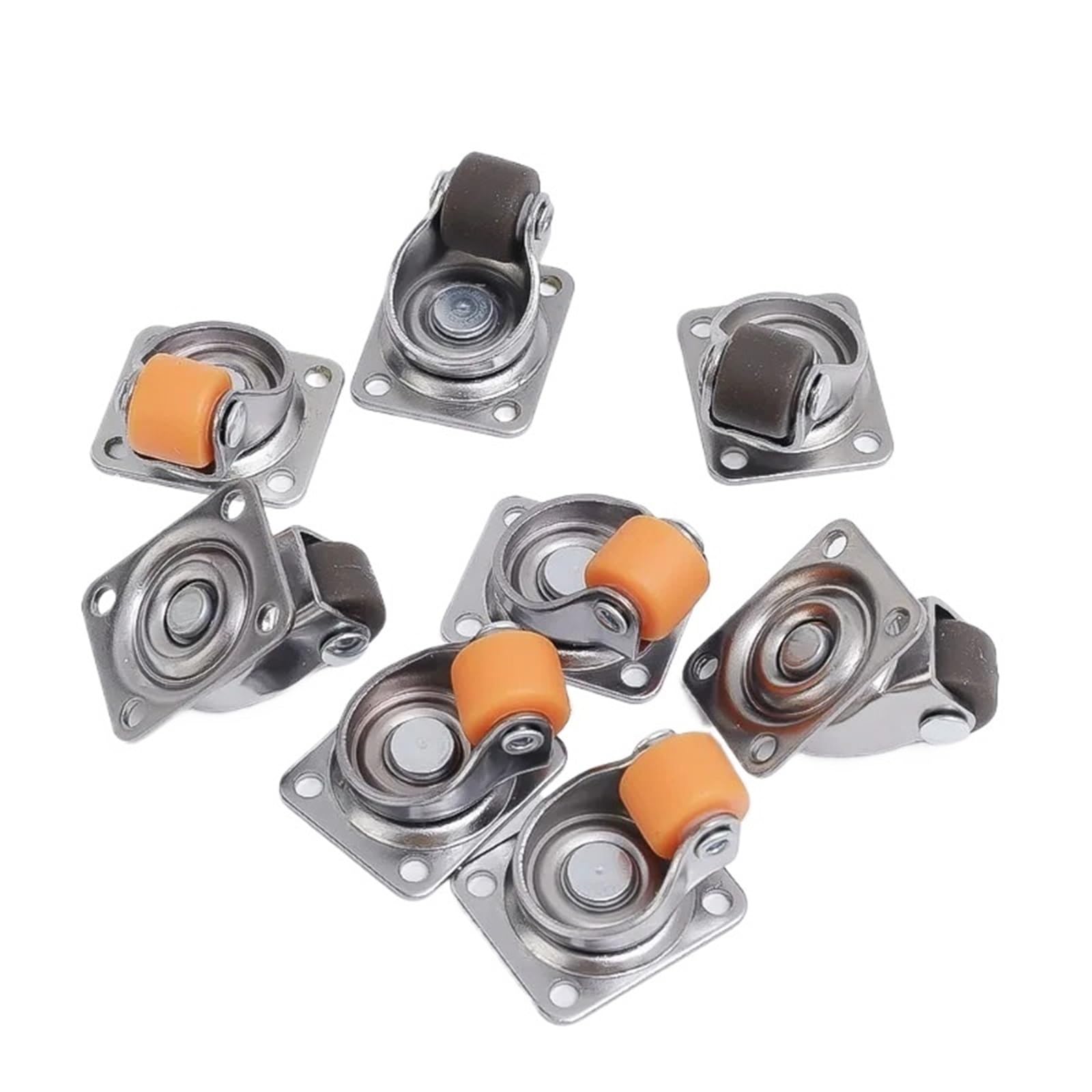 Universelle Möbelrolle mit weichem Gummi, 360° drehbarer Riemenscheiben-Hardware(Brown,24PCS)