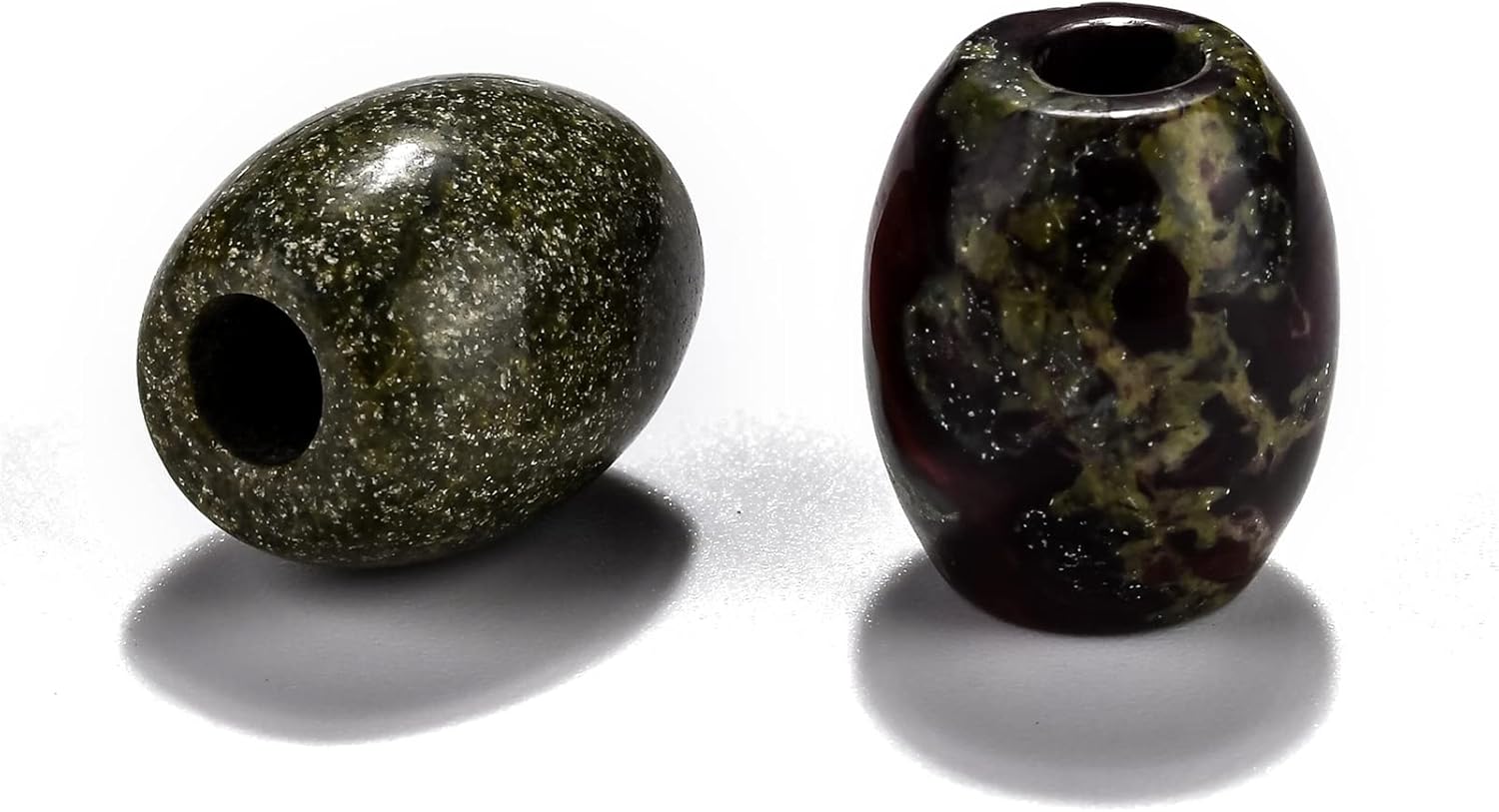 Craftdady 20pcs Natural Dragon Blood Large Hole Gemstone Beads Crystal Healing European Loose Barrel Stone Beads Fit 4mm Snake Chain Leather Bracelet Jewelry Making