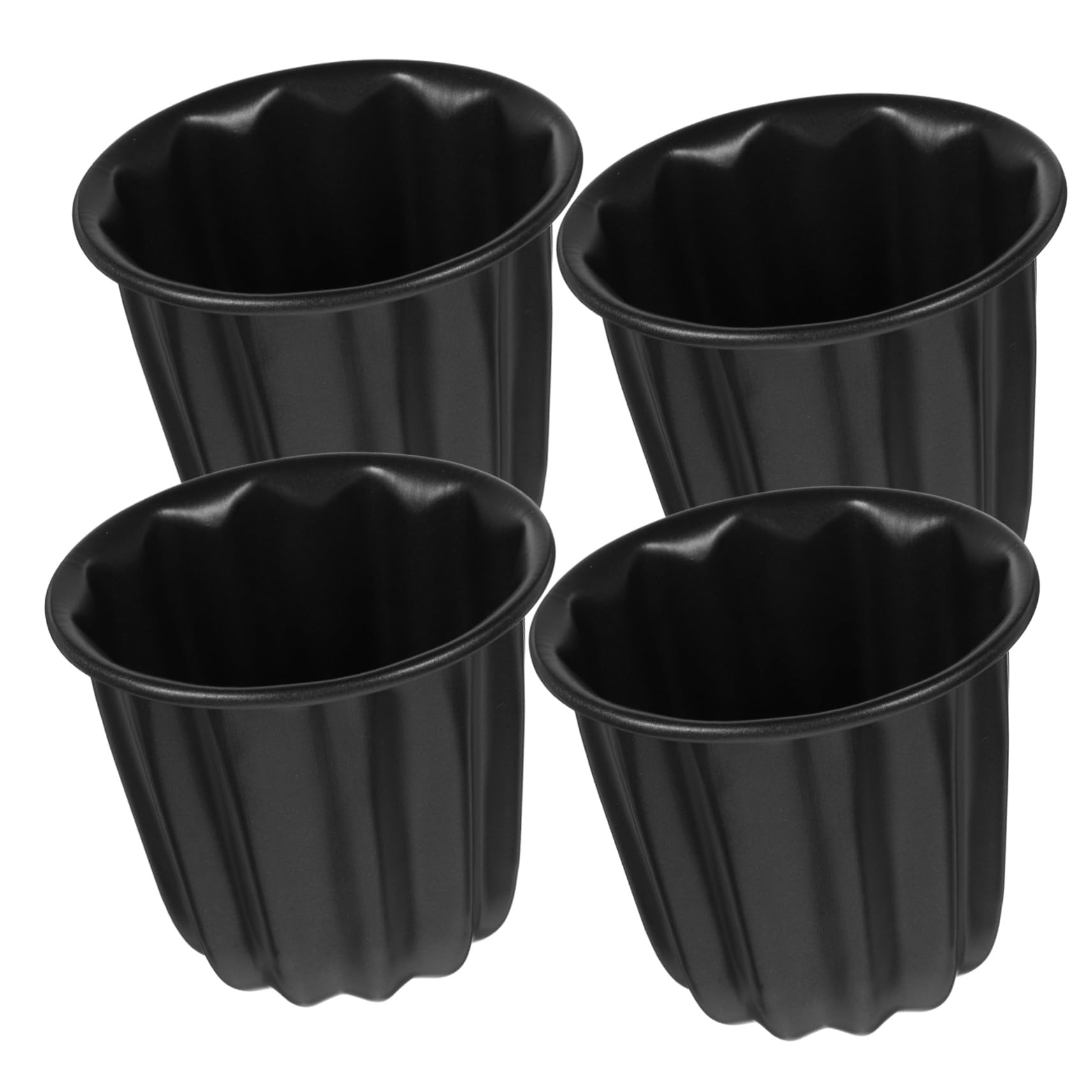 4 Stück Muffin Canelé Backformen aus Kohlenstoffstahl Antihaftbeschichtet Multifunktional für Kuchen Pudding und Gelee für Haushalt und Gastronomie